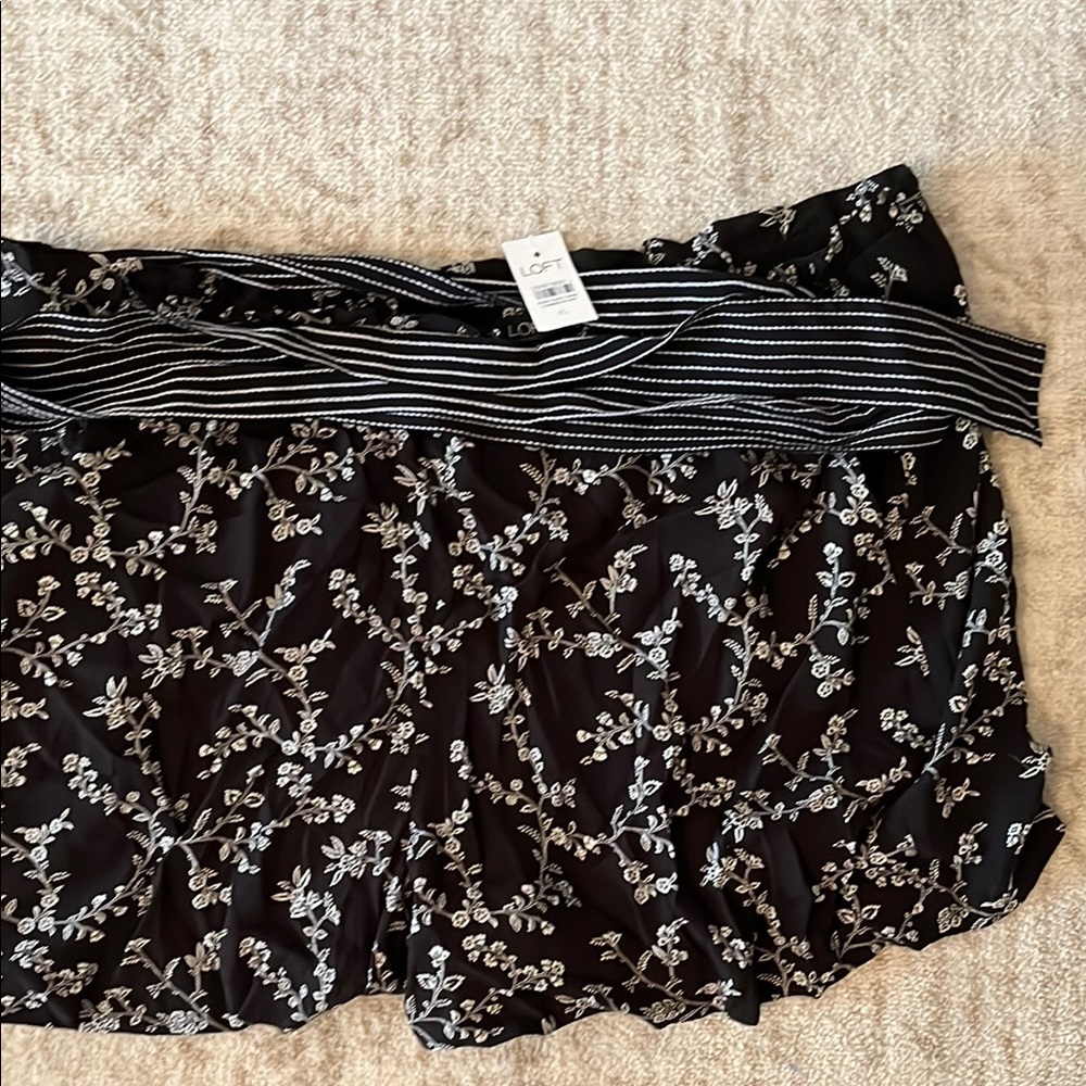 Loft Black Floral Shorts